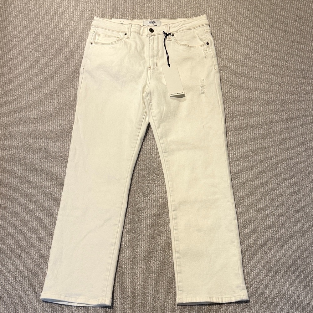 Mica- Denim White Straight Leg Jeans